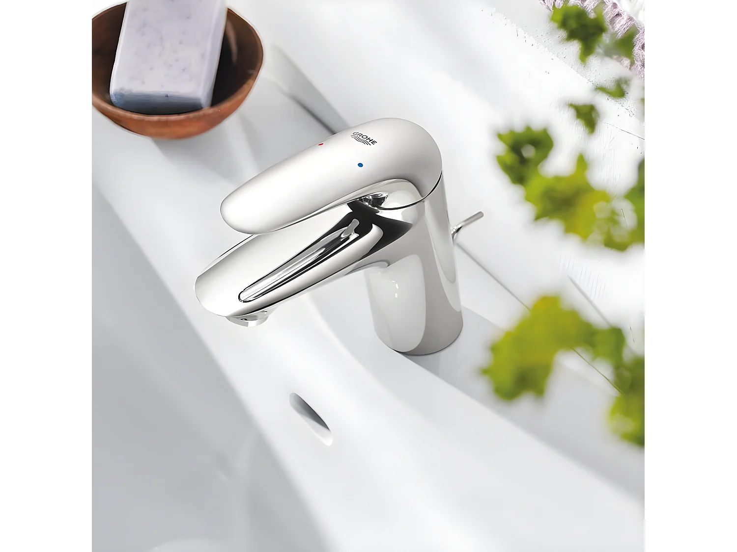 Mitigeur lavabo GROHE Quickfix Wave 2015 avec tirette et vidage taille S