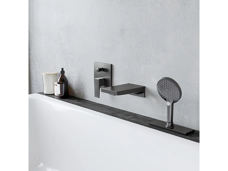 Pommeau de douche HANSGROHE Raindance Select S EcoSmart 120 3 jets noir chromé brossé