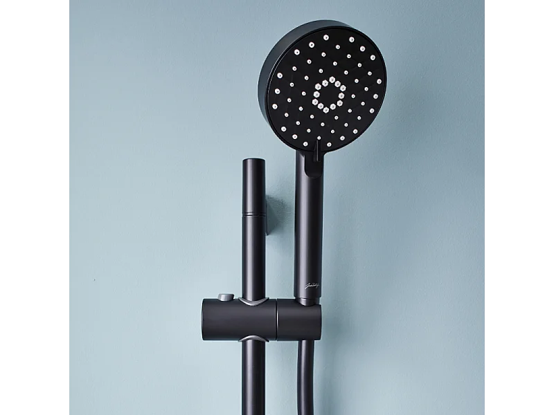 Pommeau de douche + barre + flexible JACOB DELAFON Awaken noir mat