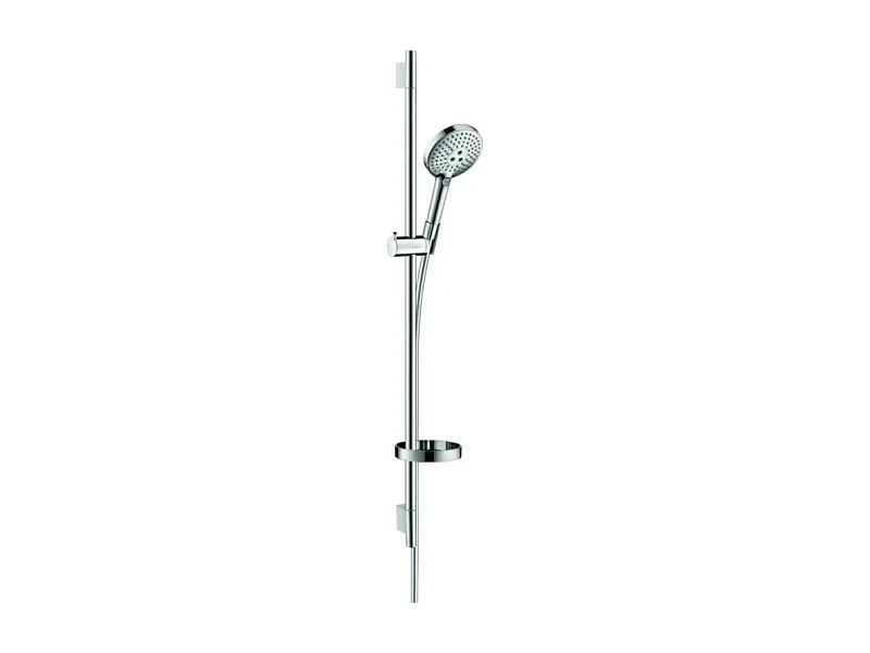 Set de douche 120 3jet EcoSmart 9 l/min avec barre Unica'S puro 90 cm et porte-savon chromé Hansgrohe Raindance Select S