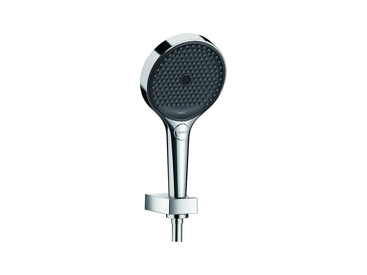 Ensemble support mural et douchette 130 3jet avec flexible de douche 125 cm chromé Hansgrohe Rainfinity