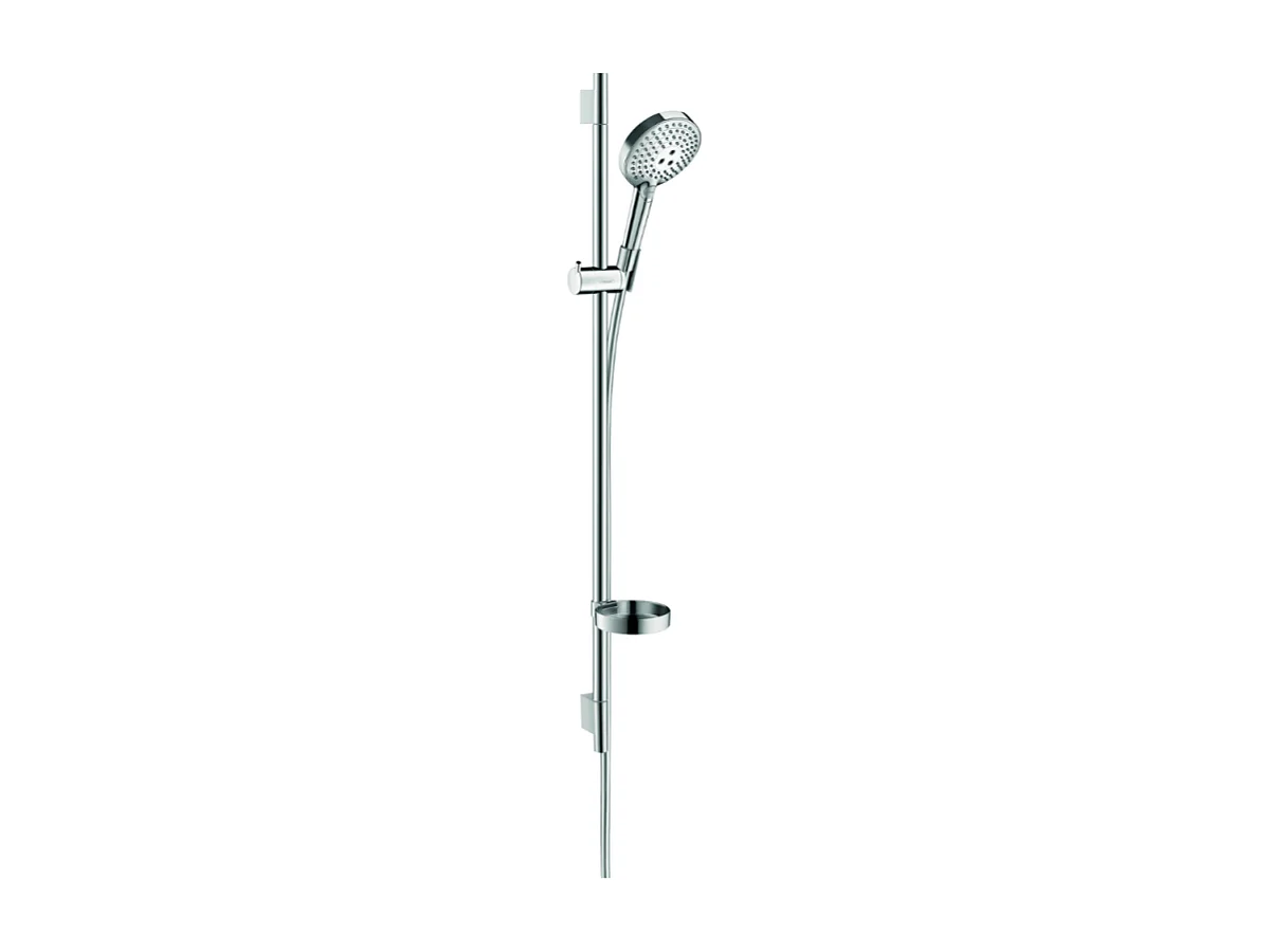 Set de douche 120 3jet PowderRain avec barre Unica'S puro 90 cm et porte-savon chromé Hansgrohe Raindance Select S