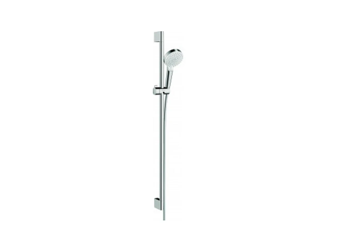 Set de douche Vario EcoSmart 9 l/min avec barre Unica'Croma 90 cm blanc/chromé Hansgrohe Crometta