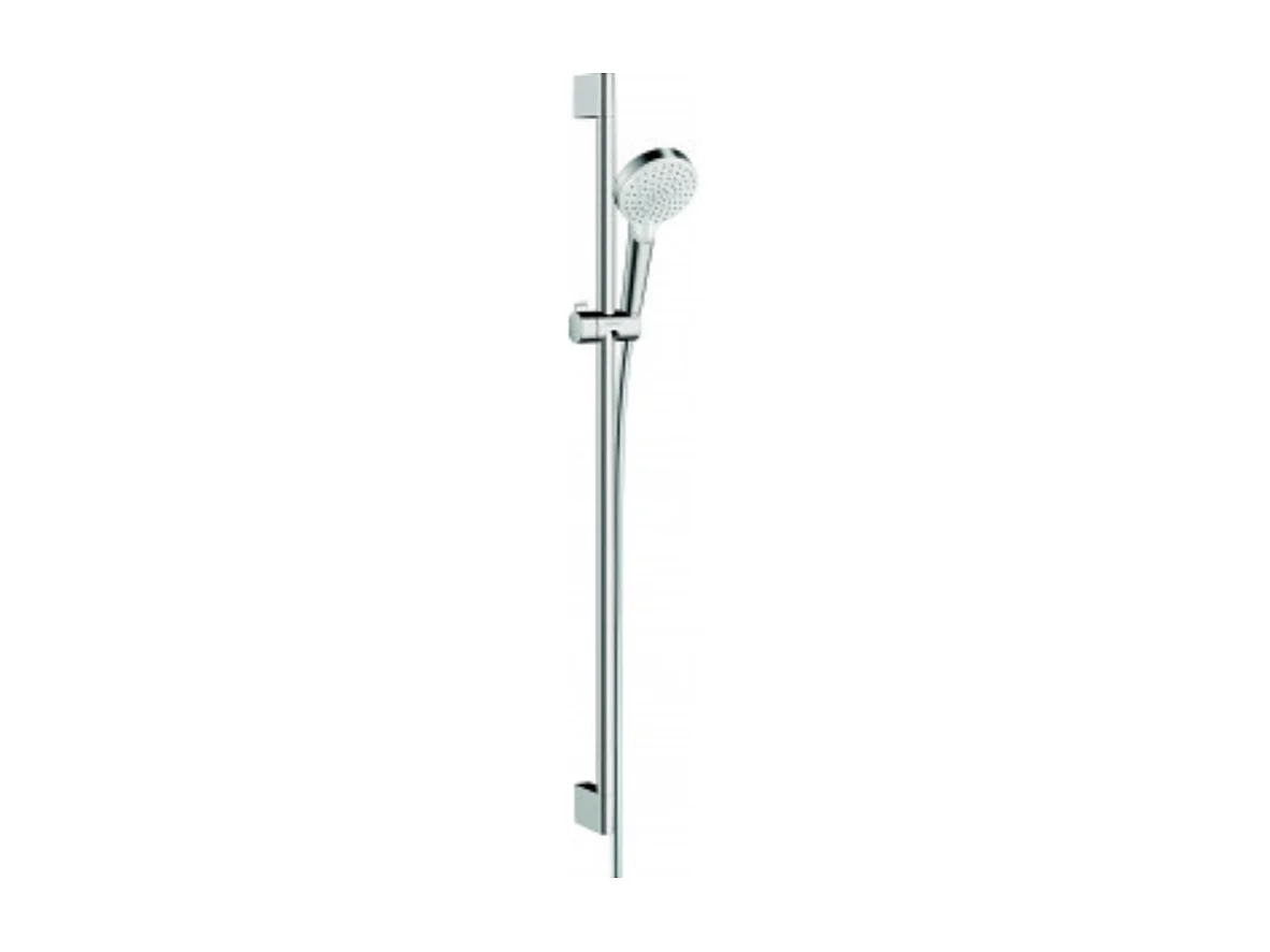 Set de douche Vario EcoSmart 9 l/min avec barre Unica'Croma 90 cm blanc/chromé Hansgrohe Crometta