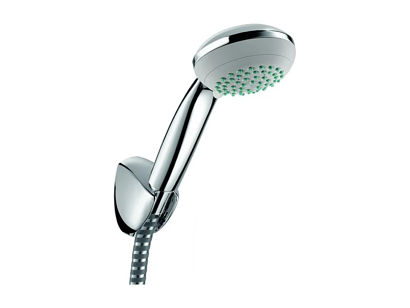 Soporte de pared Vario y set de ducha de mano con flexo de ducha cromado de 125 cm Hansgrohe Crometta 85