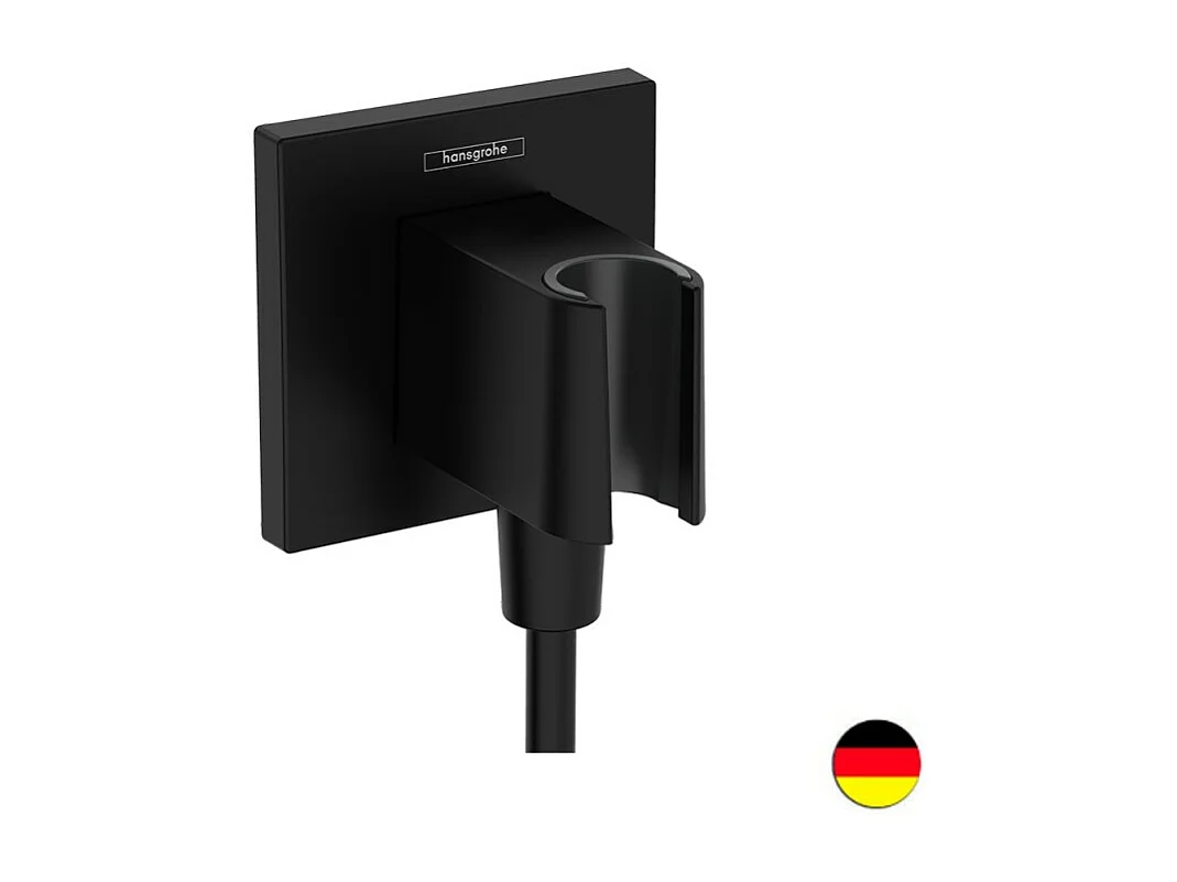 Soporte para cabezal de ducha con conexión HANSGROHE Fixfit E negro mate