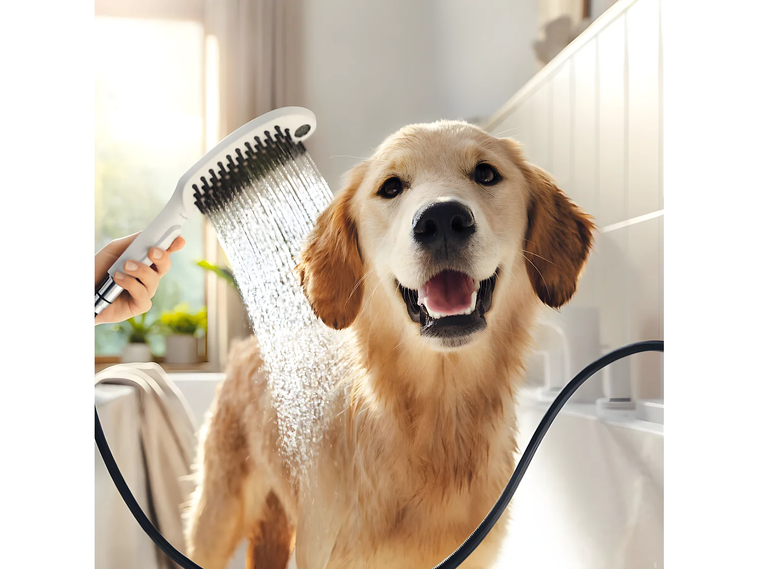 HANSGROHE DogShower Rociador de ducha para perros con 3 chorros Blanco