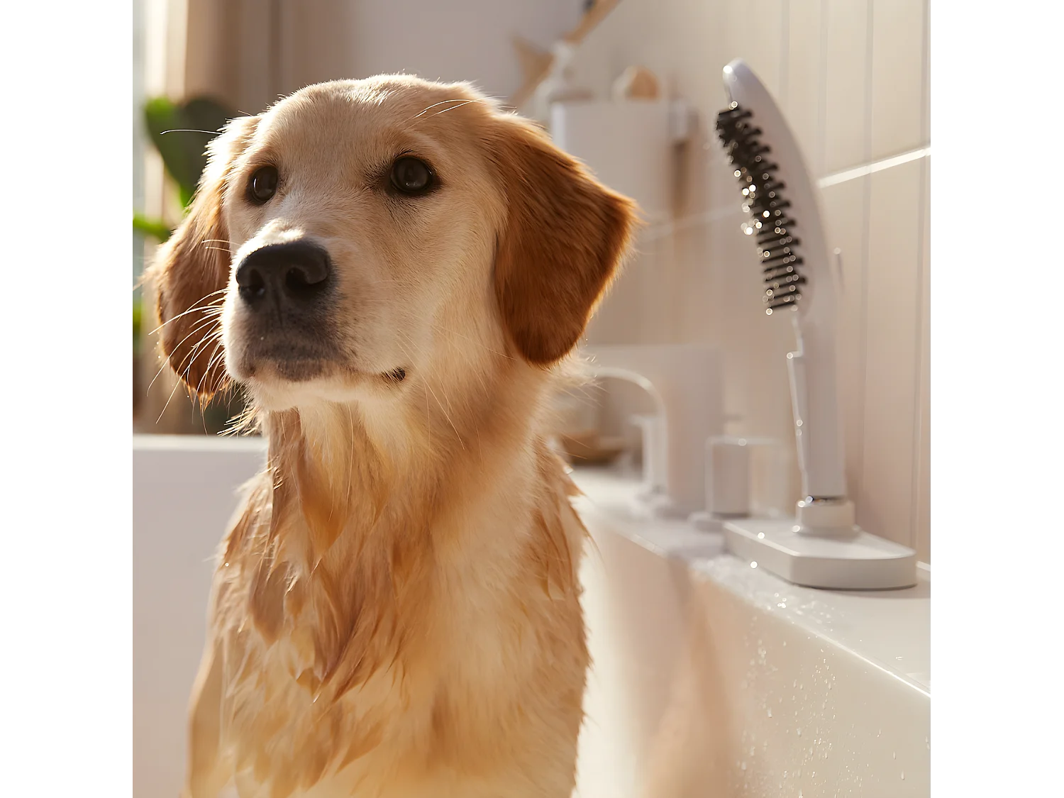 HANSGROHE DogShower Rociador de ducha para perros con 3 chorros Blanco