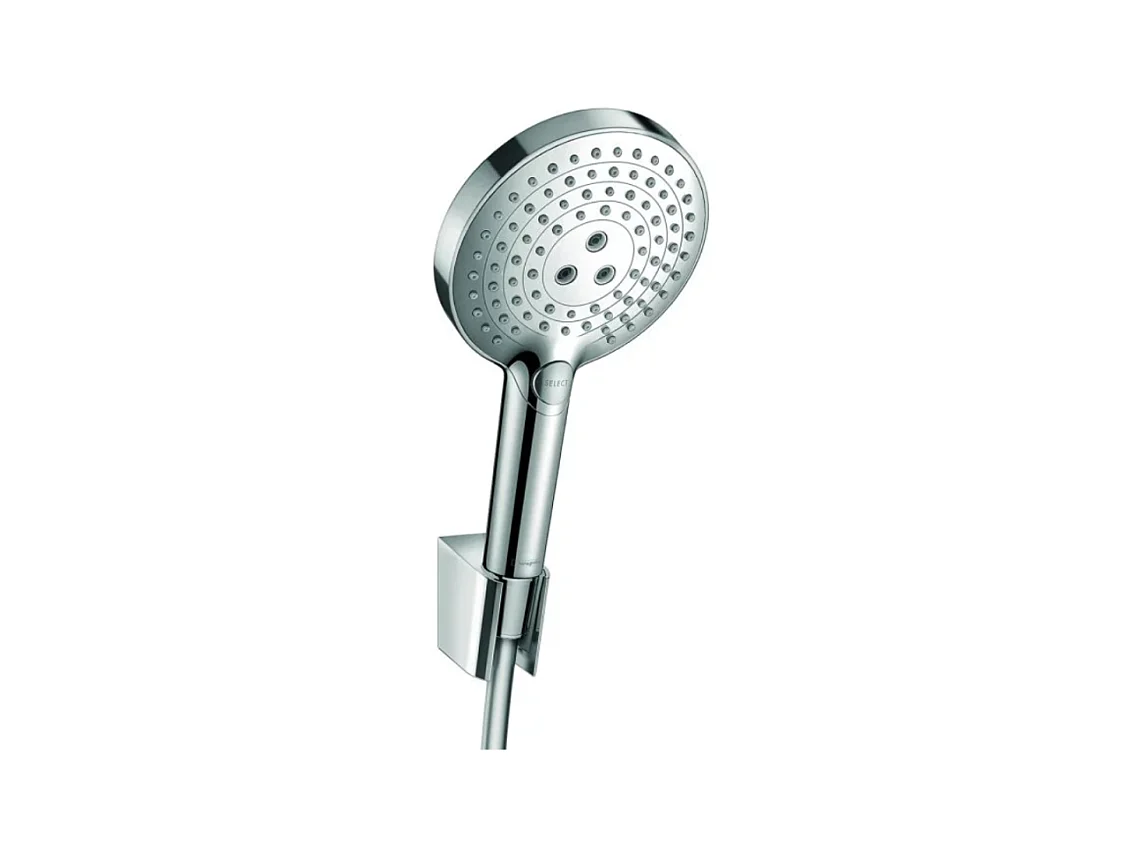 Soporte de pared y set de teleducha 120 3jet con flexo de ducha cromado de 160 cm Hansgrohe Raindance Select S