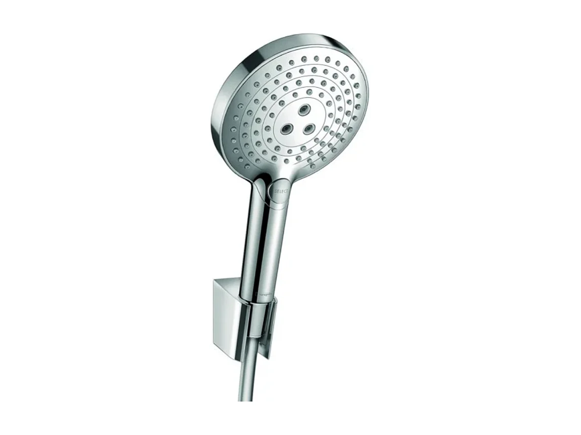 Soporte de pared y set de teleducha 120 3jet con flexo de ducha cromado de 160 cm Hansgrohe Raindance Select S