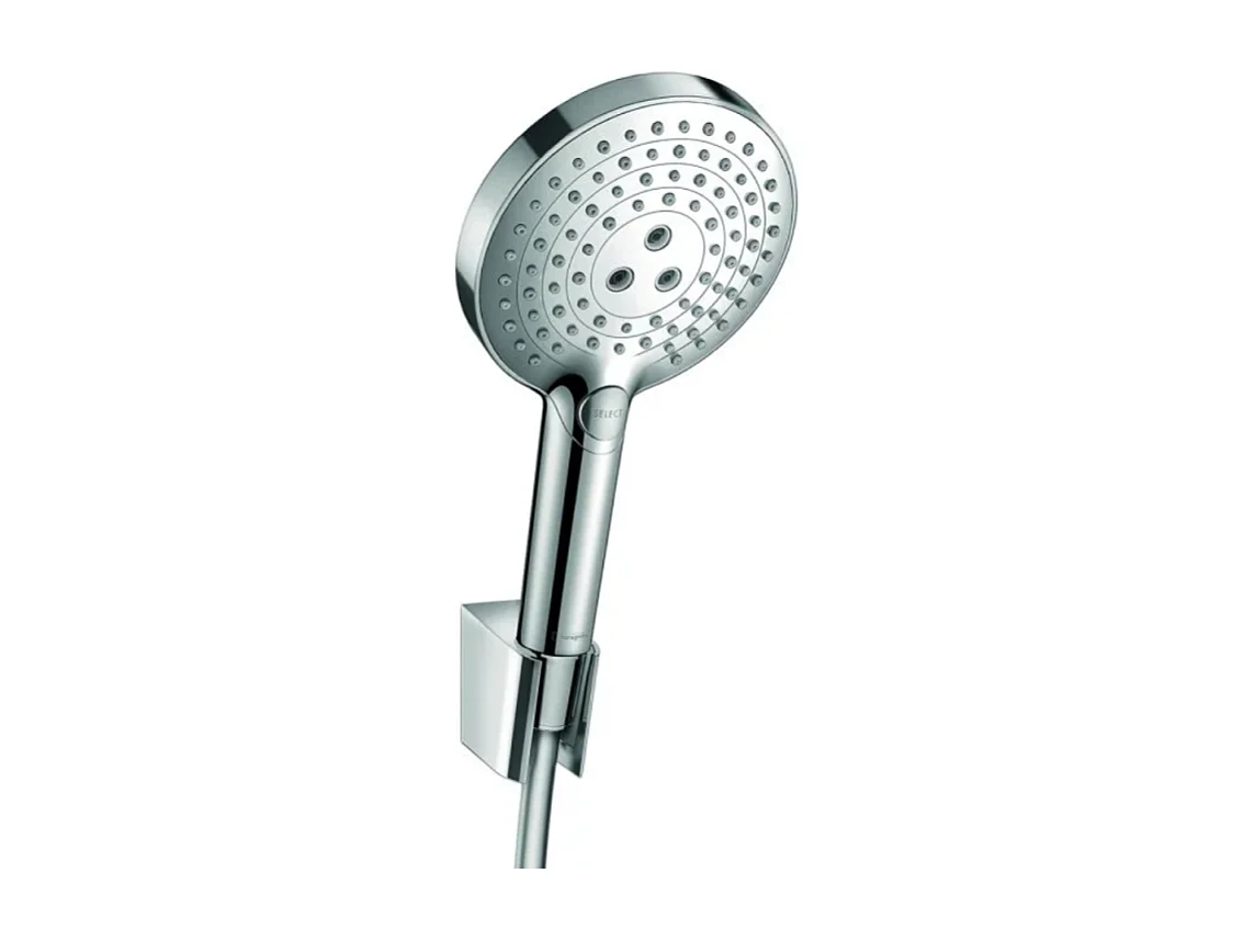 Ensemble support mural et douchette 120 3jet avec flexible de douche 160 cm chromé Hansgrohe Raindance Select S