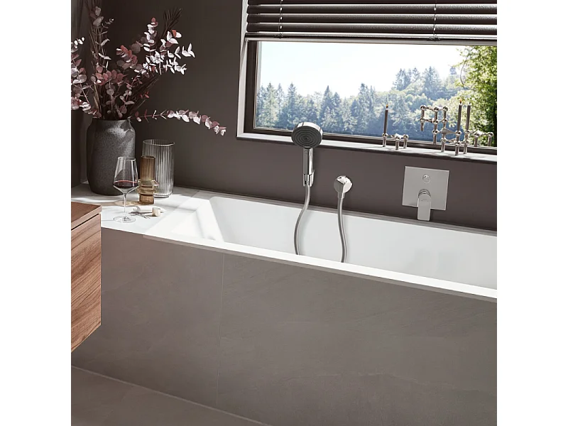 Hansgrohe Pulsify Select soporte de pared y set de ducha de mano 105 3jet Relaxation con flexo cromado de 125 cm