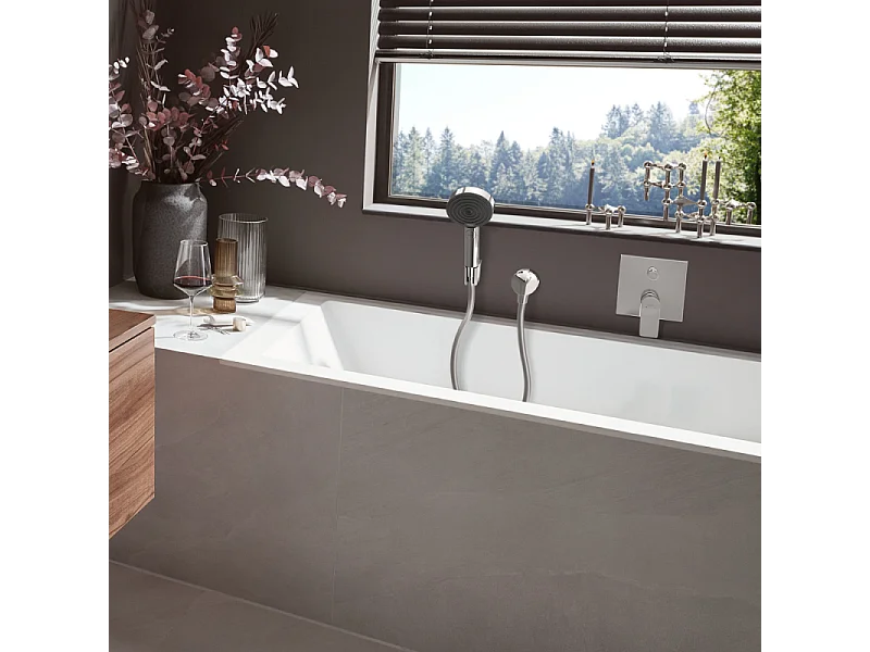 Ensemble support mural et douchette 105 3jet Relaxation avec flexible 125 cm chromé Hansgrohe Pulsify Select
