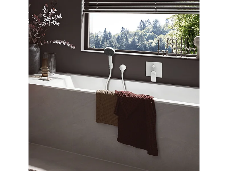Ensemble support mural et douchette 105 3jet Relaxation avec flexible 125 cm chromé Hansgrohe Pulsify Select