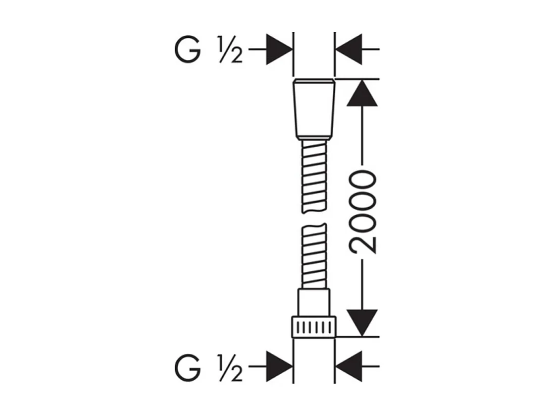 Flexible de douche 2 m HANSGROHE Metaflex chromé