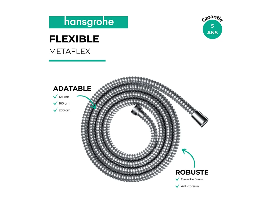 Flexo de ducha 2 m HANSGROHE Metaflex cromo