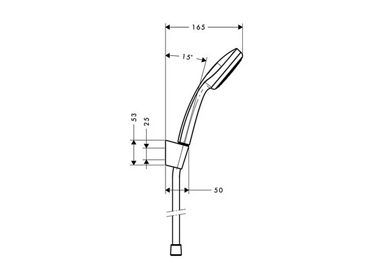 Ensemble support mural et douchette 1jet avec flexible de douche 160 cm chromé Hansgrohe Croma 100