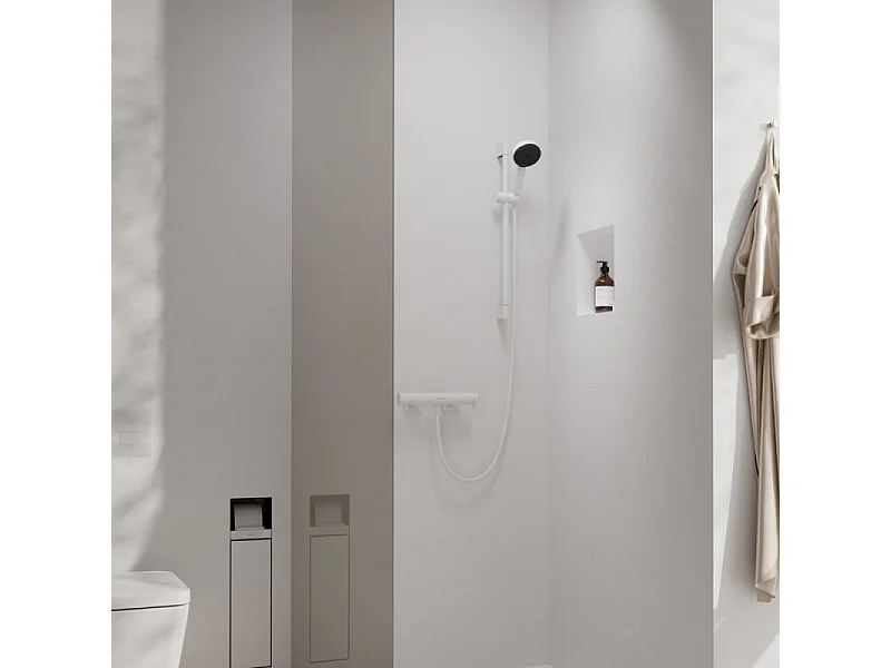 Set de douche 105 3jet EcoSmart 9l/min avec barre C 65 cm chromé Hansgrohe Pulsify Select