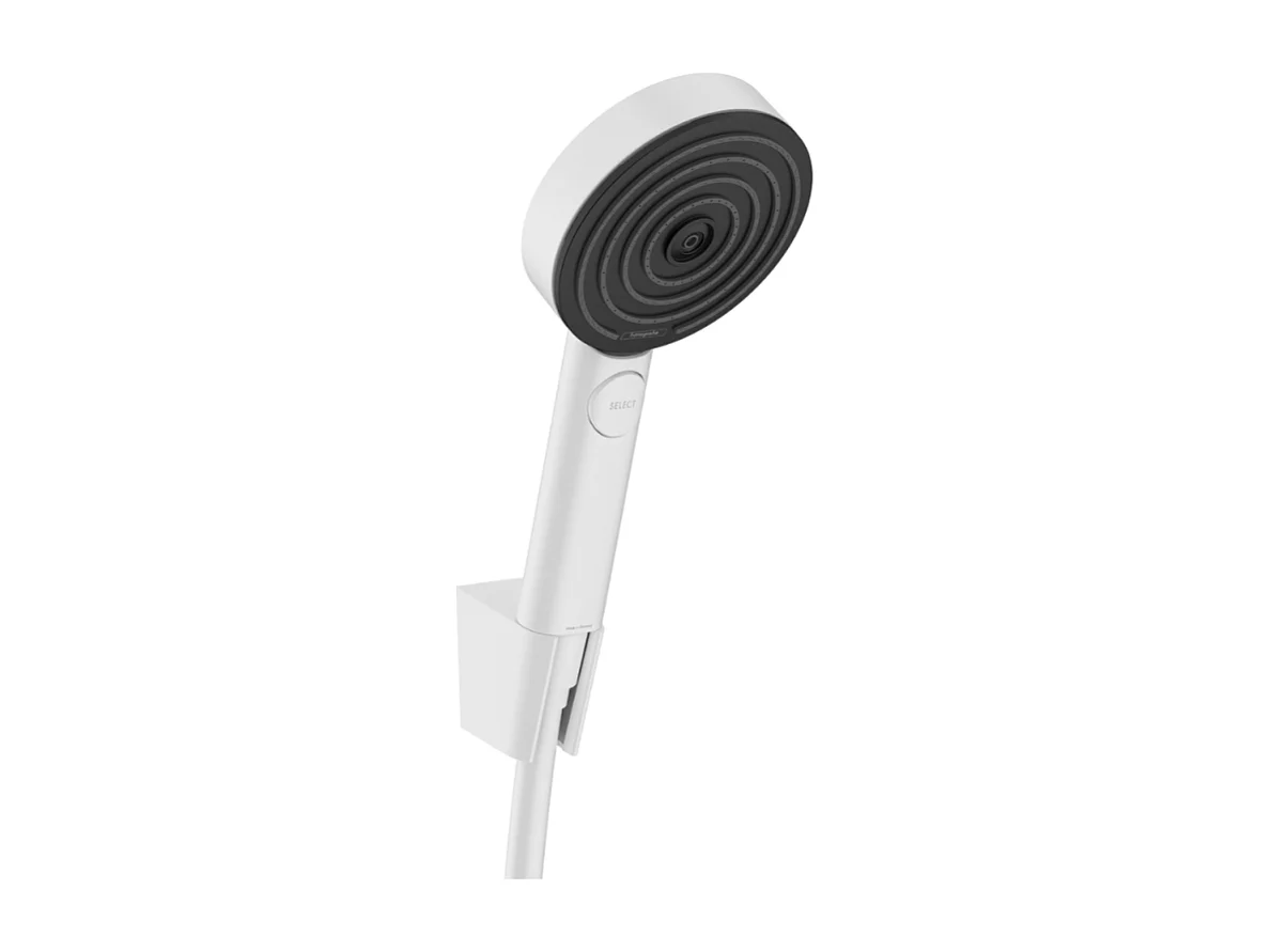 Ensemble support mural et douchette 105 3jet Relaxation avec flexible 125 cm blanc mat Hansgrohe Pulsify Select