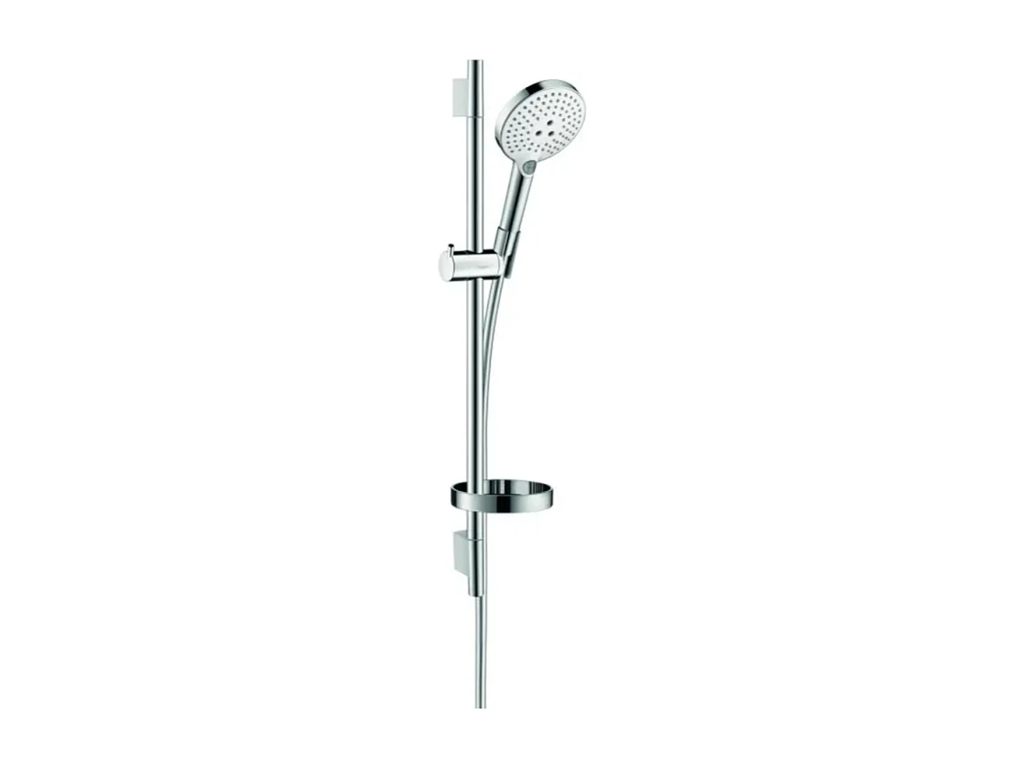 Set de douche 120 3jet avec barre Unica'S puro 65 cm et porte-savon blanc/chromé Hansgrohe Raindance Select S
