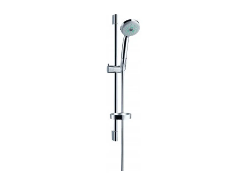 Conjunto de ducha multi con barra Unica'C 65 cm y jabonera cromada Hansgrohe Croma 100