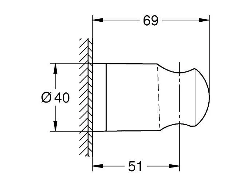 Pack douchette 1 jet Vitalio Get Stick GROHE + Flexible 1500 chromé + Support pour douchette