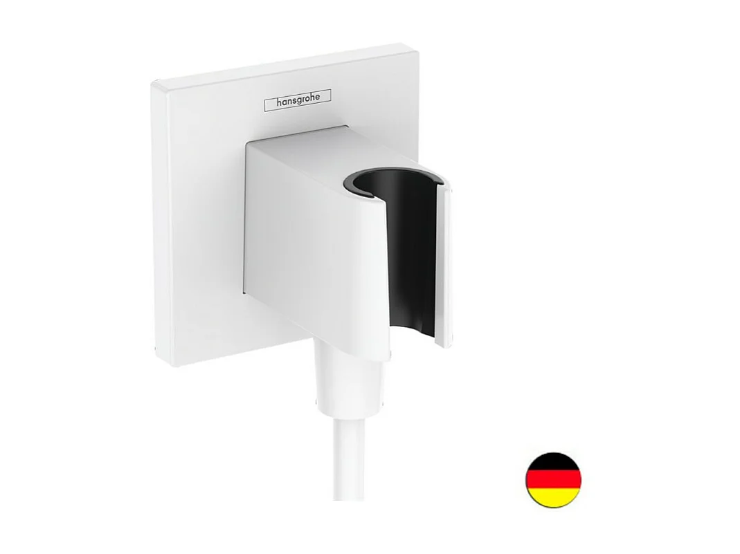 Support pommeau de douche avec raccordement HANSGROHE Fixfit E blanc