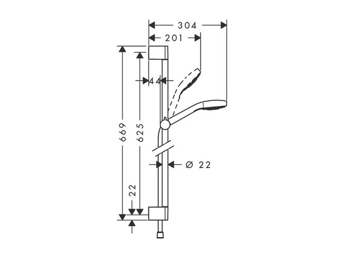 Set de douche Multi EcoSmart 9 l/min avec barre Unica'Croma 90 cm blanc/chromé Hansgrohe Croma Select S