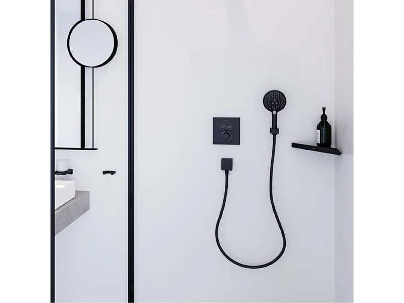 Pommeau de douche HANSGROHE Raindance Select S EcoSmart 120 3 jets noir mat