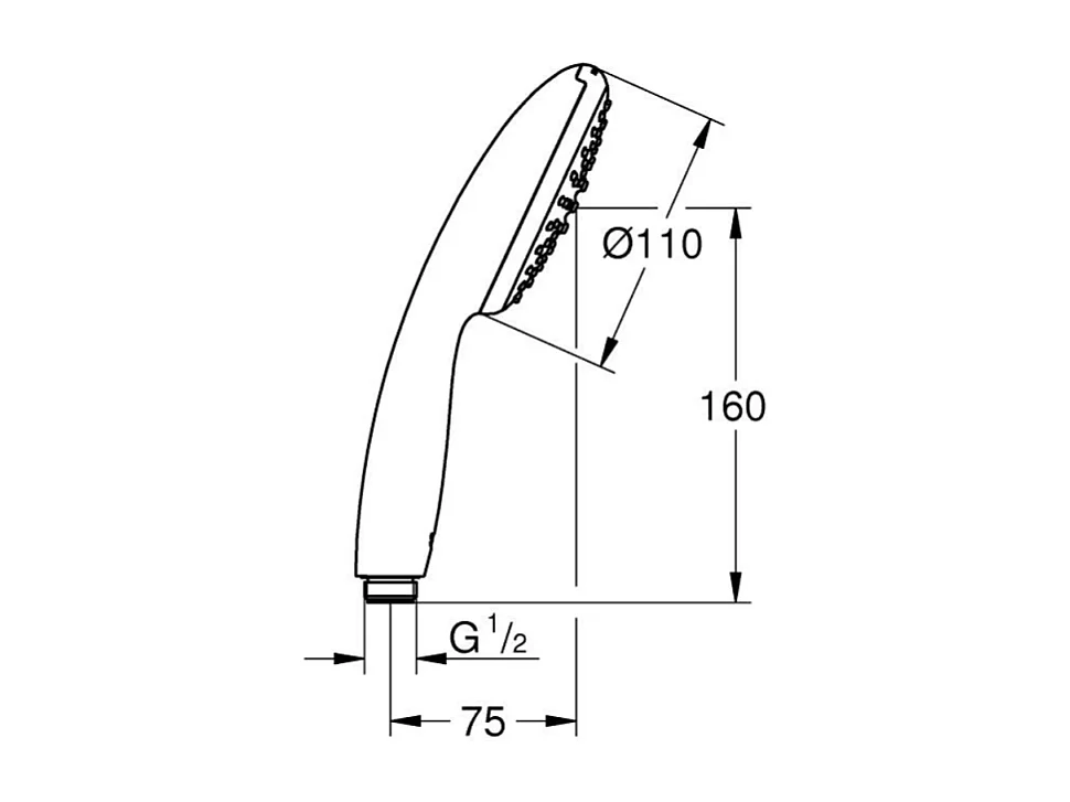 Douchette 1 jet GROHE Vitalio Start 110 chromé + Flexible de douche GROHE 1500 chromé