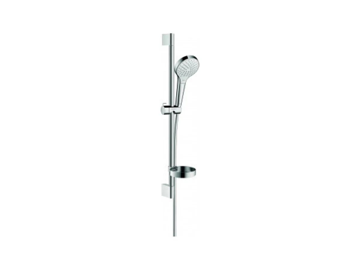 Set de douche Vario avec barre Unica'Croma 65 cm et porte-savon blanc/chromé Hansgrohe Croma Select S