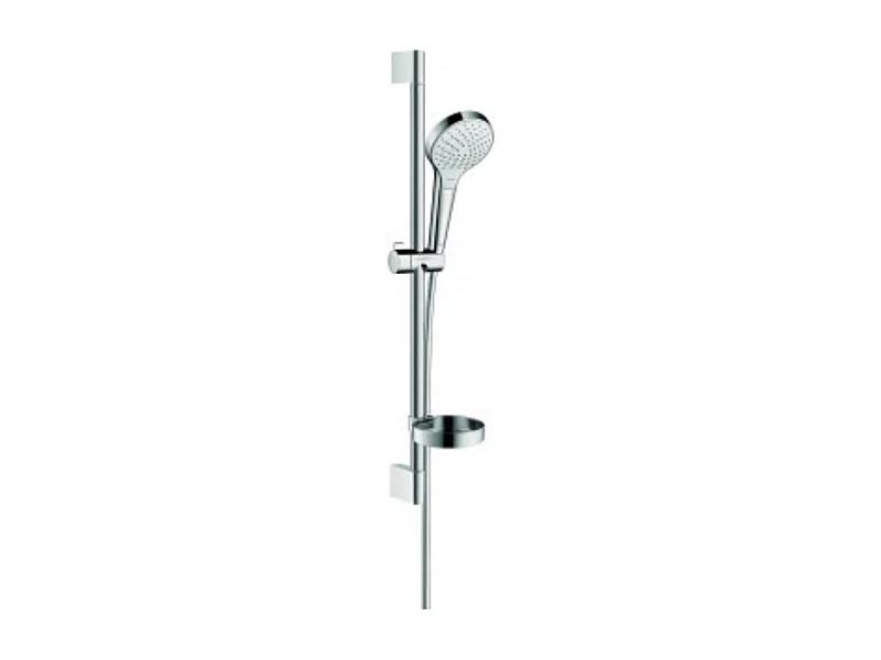 Set de douche Vario avec barre Unica'Croma 65 cm et porte-savon blanc/chromé Hansgrohe Croma Select S