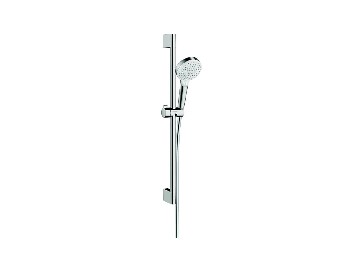 Set de douche Vario EcoSmart 9 l/min avec barre Unica'Croma 65 cm blanc/chromé Hansgrohe Crometta
