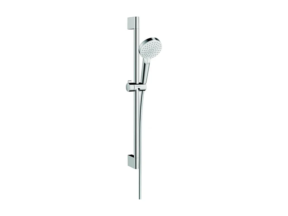 Set de douche Vario EcoSmart 9 l/min avec barre Unica'Croma 65 cm blanc/chromé Hansgrohe Crometta