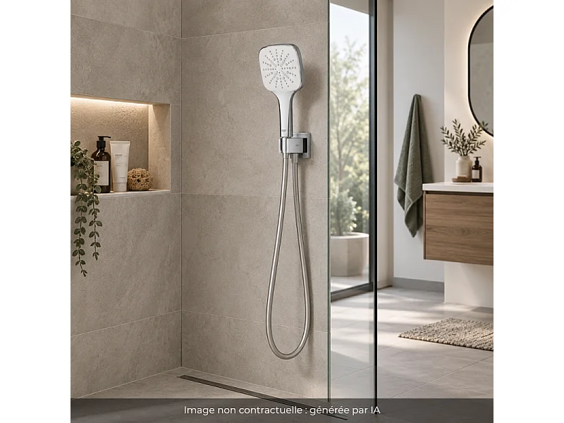 Douchette GROHE Vitalio SmartActive 130 Cube avec flexible et support de douche