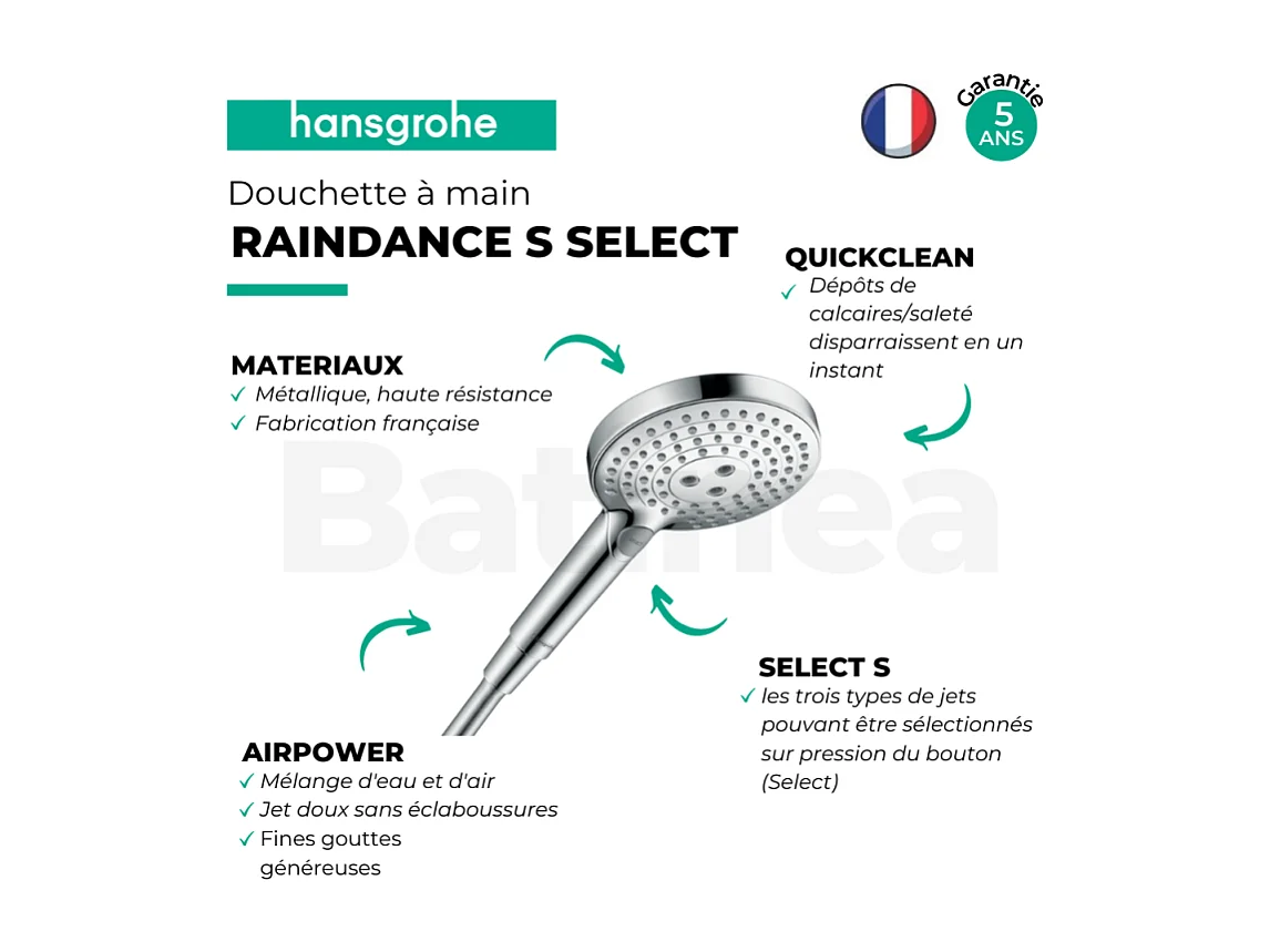 HANSGROHE Douchette à main Raindance Select S 120 3jet PowderRain bronze brossé