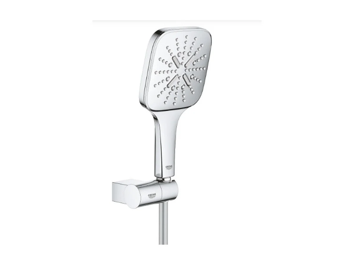 GROHE Rainshower SmartActive 130 CUBE Rociador de ducha de 3 chorros con soporte