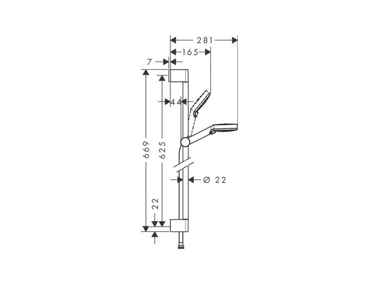 Set de douche Vario Green 6 l/min avec barre Unica'Croma 65 cm blanc/chromé Hansgrohe Crometta