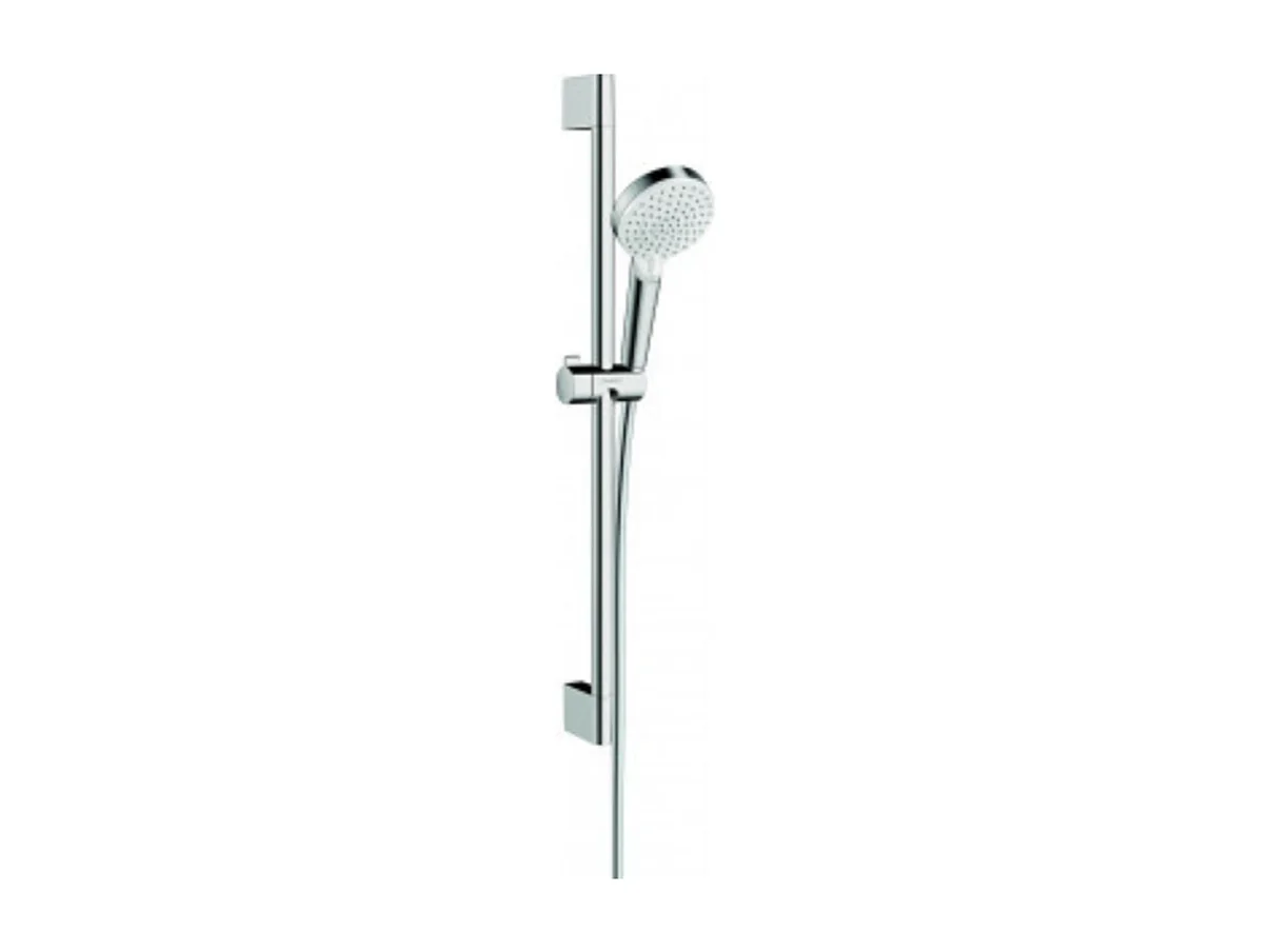 Set de douche Vario Green 6 l/min avec barre Unica'Croma 65 cm blanc/chromé Hansgrohe Crometta