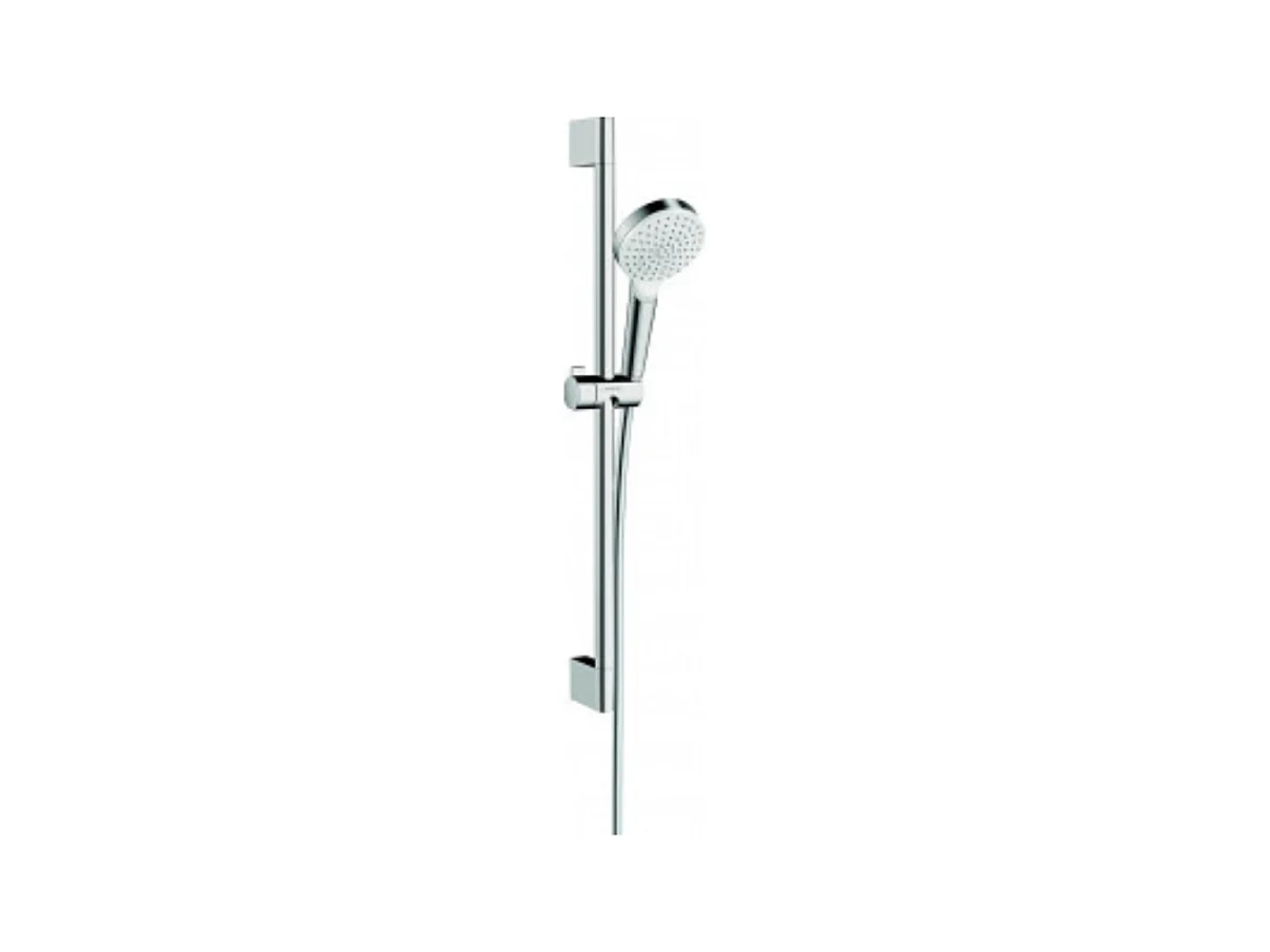 Set de ducha 1jet Green 6 l/min con barra Unica'Croma 65 cm blanco/cromo Hansgrohe Crometta