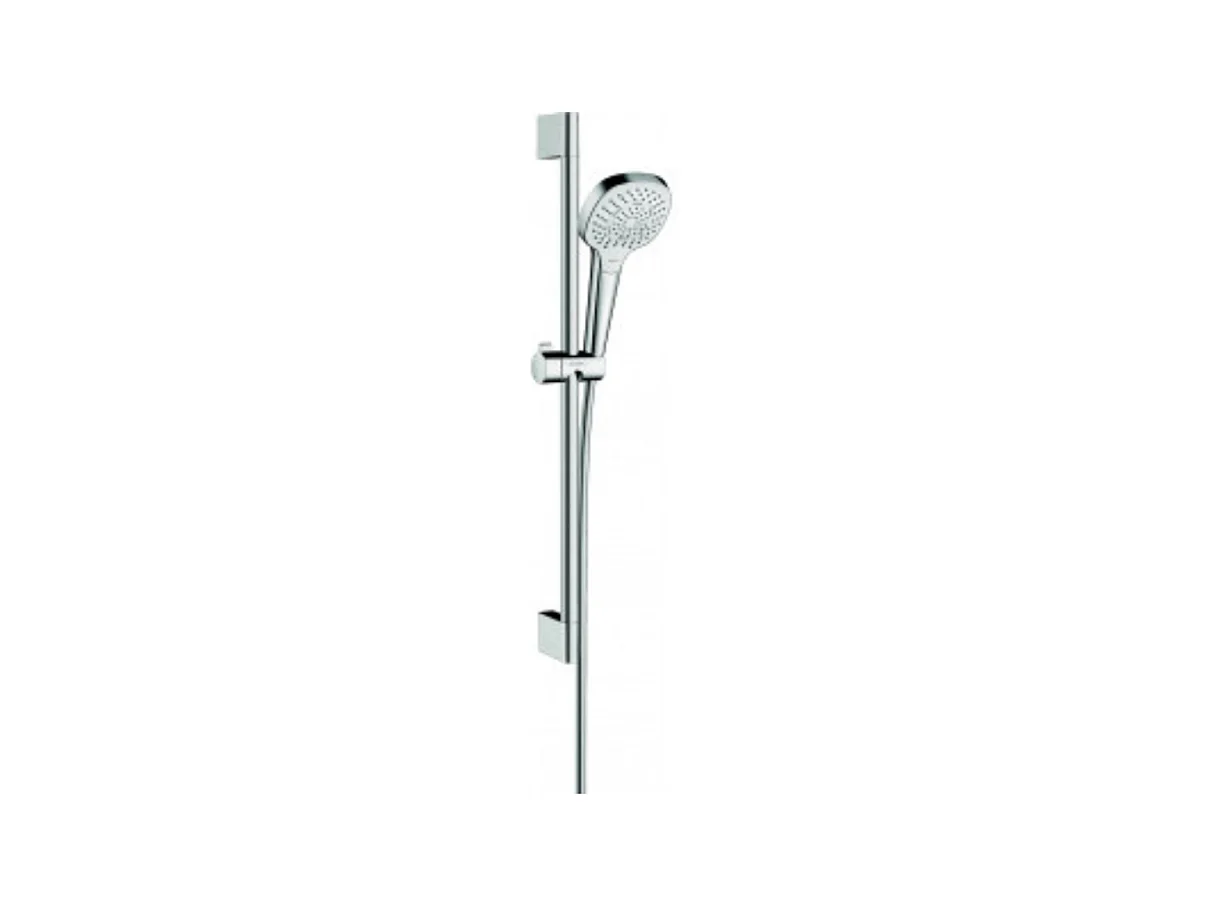 Set de douche Multi EcoSmart 9 l/min avec barre Unica'Croma 65 cm blanc/chromé Hansgrohe Croma Select E