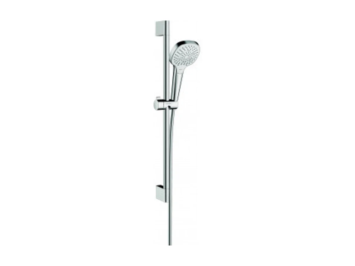 Set de douche Multi EcoSmart 9 l/min avec barre Unica'Croma 65 cm blanc/chromé Hansgrohe Croma Select E
