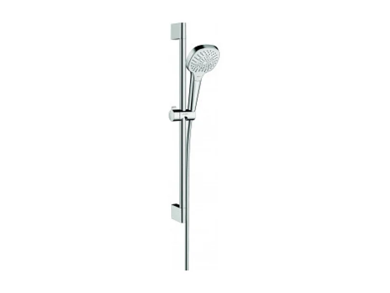 Set de douche Multi EcoSmart 9 l/min avec barre Unica'Croma 65 cm blanc/chromé Hansgrohe Croma Select E