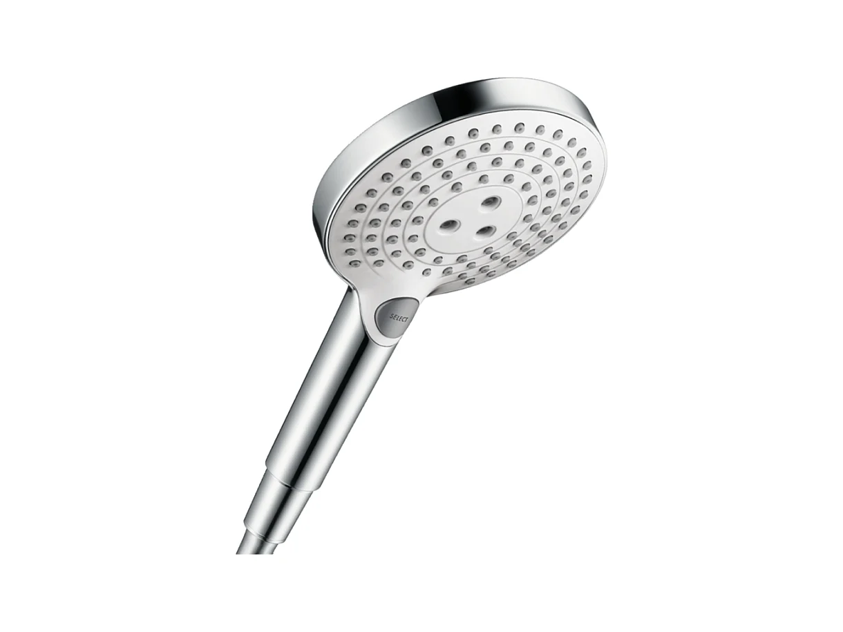 Pommeau de douche HANSGROHE Raindance Select S EcoSmart 120 3 jets blanc / chromé