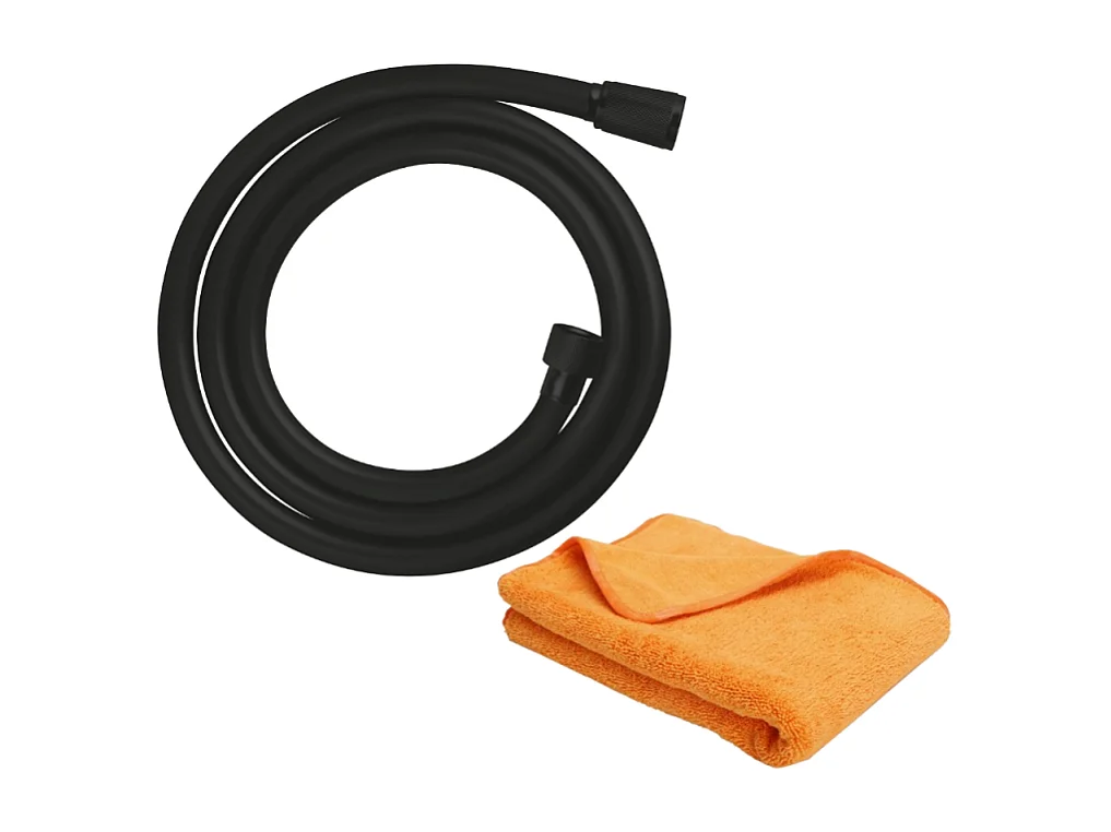 Flexible de douche GROHE VitalioFlex Trend 1750 mm noir mat + microfibre