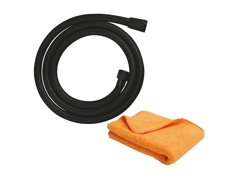 Flexible de douche GROHE VitalioFlex Trend 1750 mm noir mat + microfibre