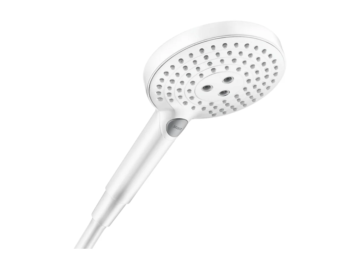 Pommeau de douche HANSGROHE Raindance Select S EcoSmart 120 3 jets blanc mat