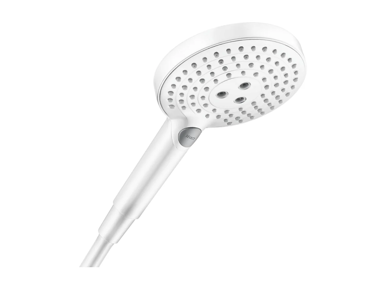 Pommeau de douche HANSGROHE Raindance Select S EcoSmart 120 3 jets blanc mat