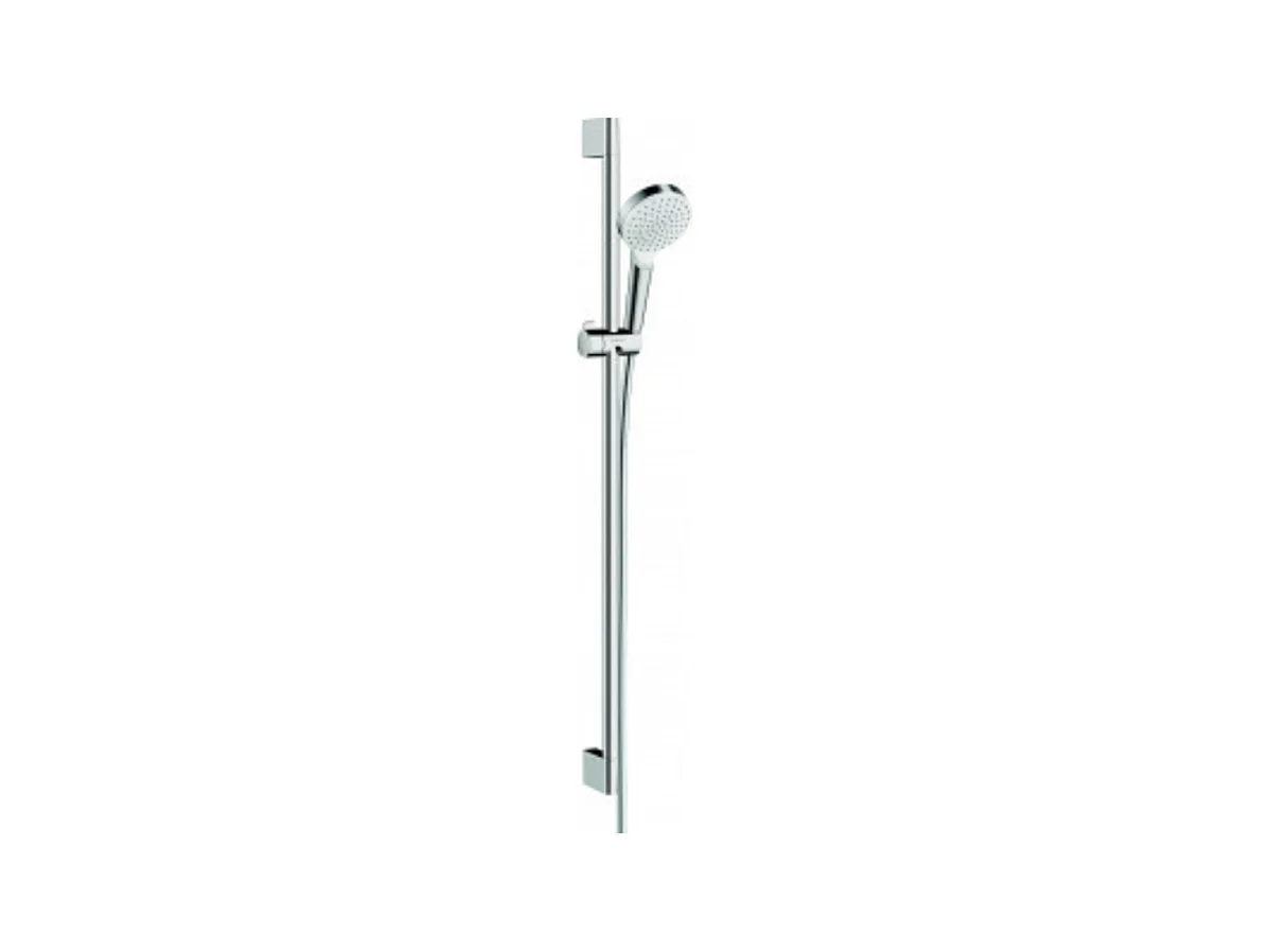 Set de douche 1jet avec barre Unica'Croma 90 cm blanc/chromé Hansgrohe Crometta