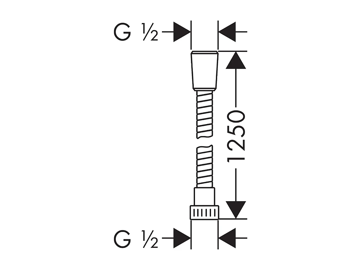 Flexible de douche 1,25 m HANSGROHE Metaflex chromé